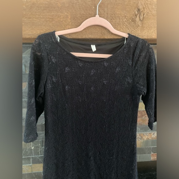 Pinkblush Black Lace Fitted Long Sleeve Maternity Dress Small - Picture 4 of 5